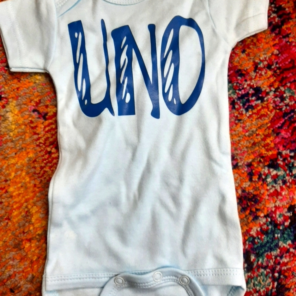 Uno Onesie 3-6mo first baby